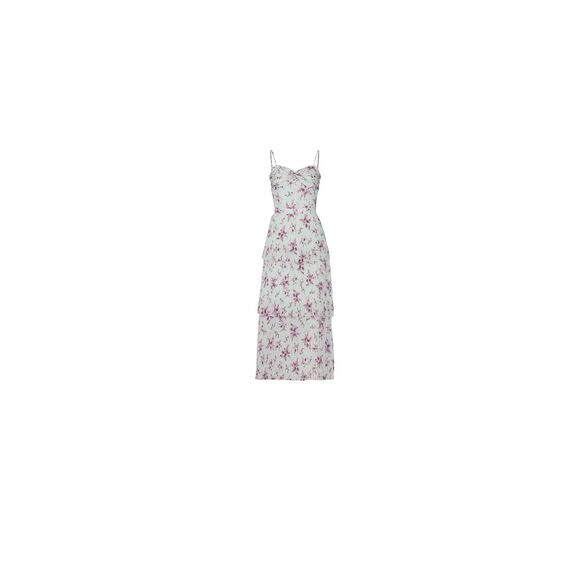 ML Monique Lhuillier Tiered Pleated Dress Size 16 MSRP: $595 - Picture 1 of 8
